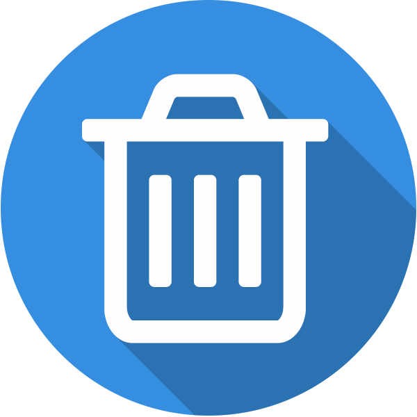 recycle bin flat icon with shadow