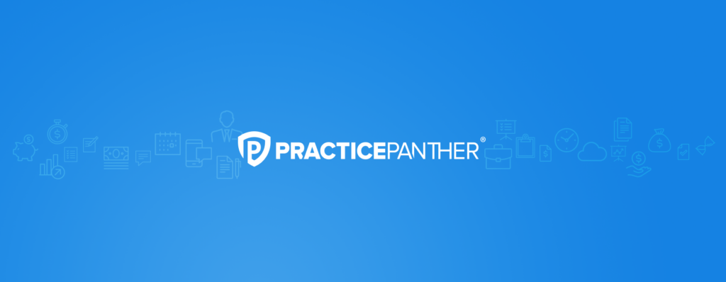 PracticePanther logo against blue background
