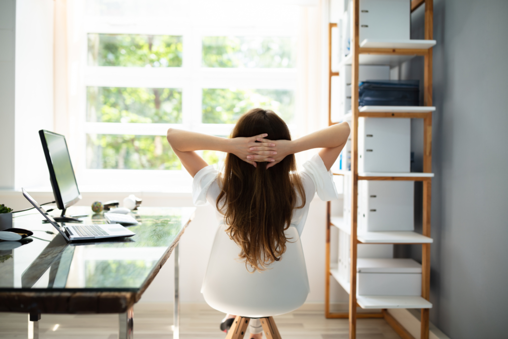 Person relaxing in chair