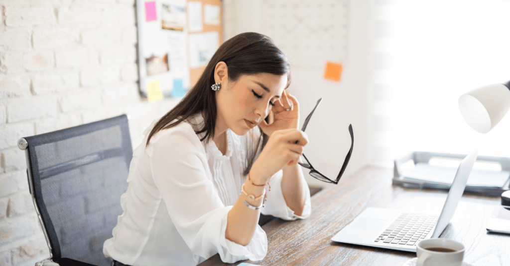 Person stressed working