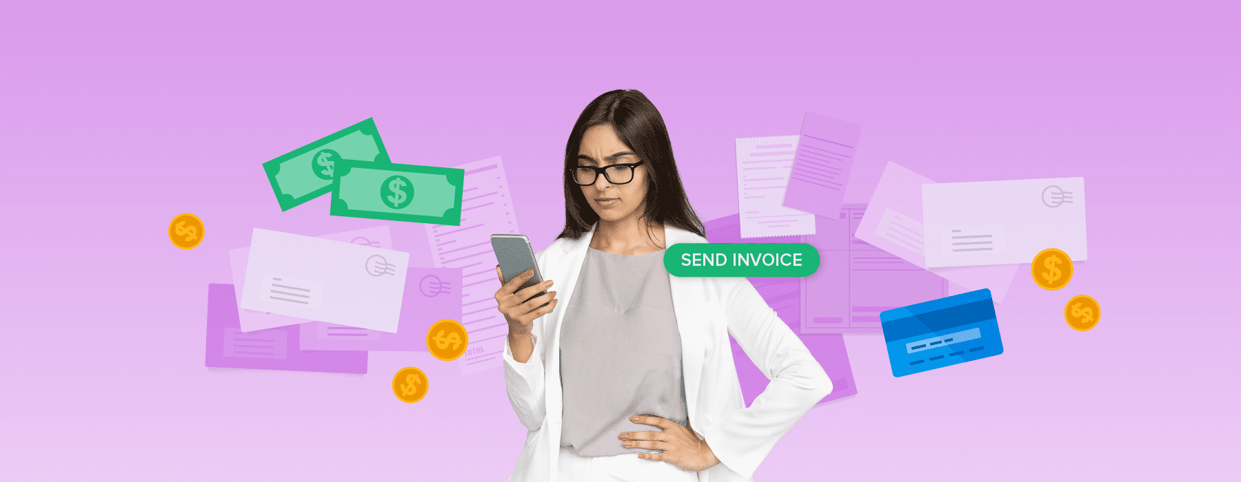 Illustrative image of a female lawyer looking for legal billing software solutions