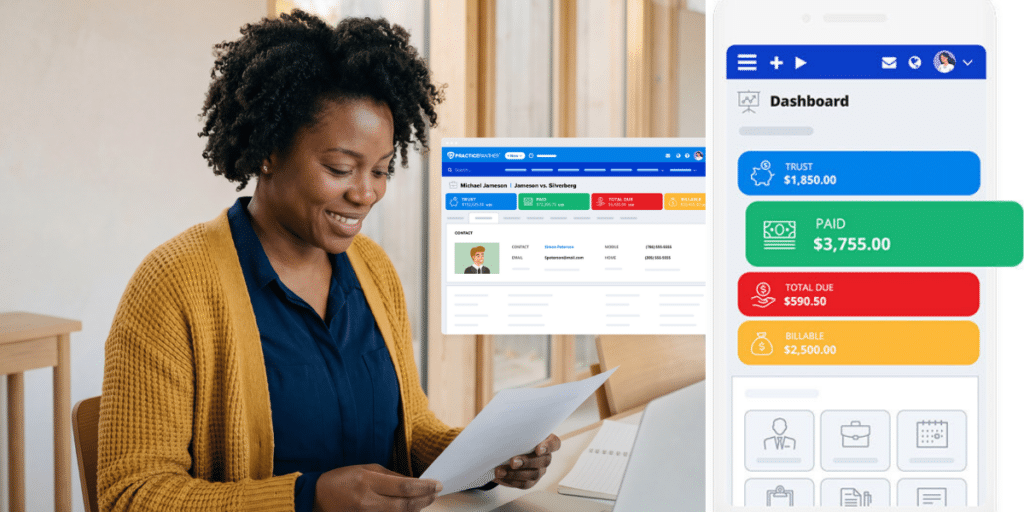 A legal client looking at their invoice in the PracticePanther client portal