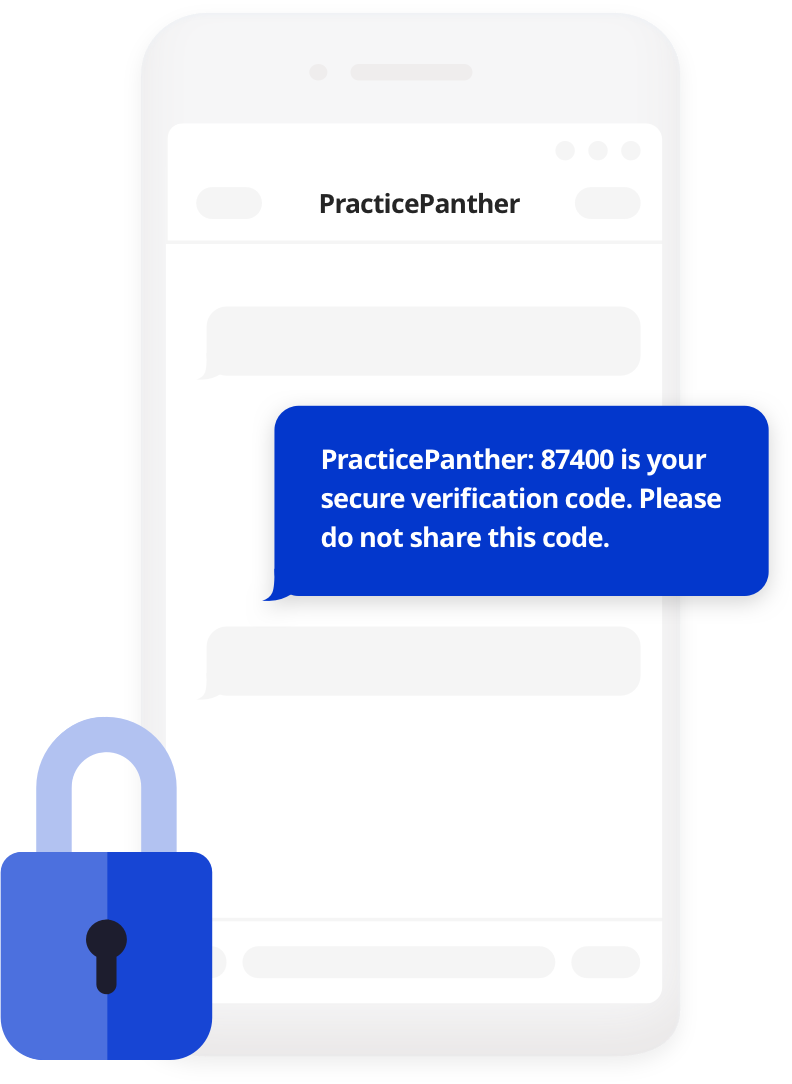 PracticePanther mobile security screen
