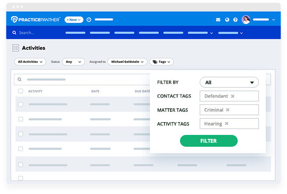 PracticePanther custom activities report
