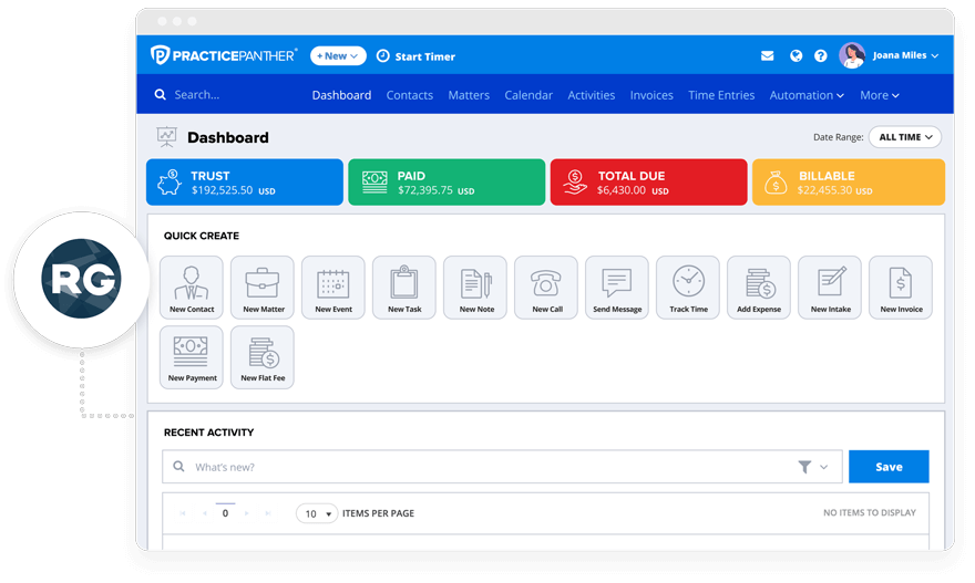 Record Grabber integration with PracticePanther