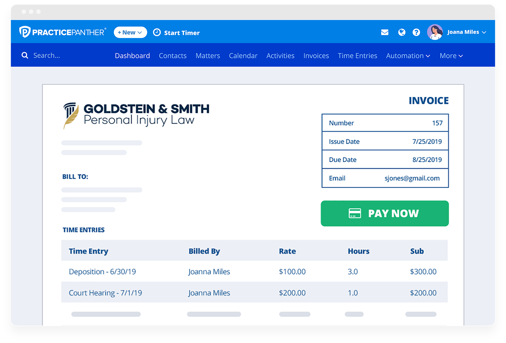 Legal Billing Software PracticePanther