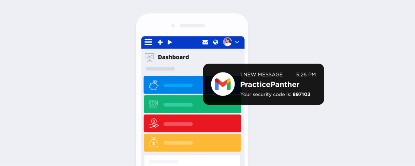 security code message in PracticePanther
