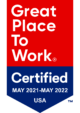 Best place to work 2021 certification badge