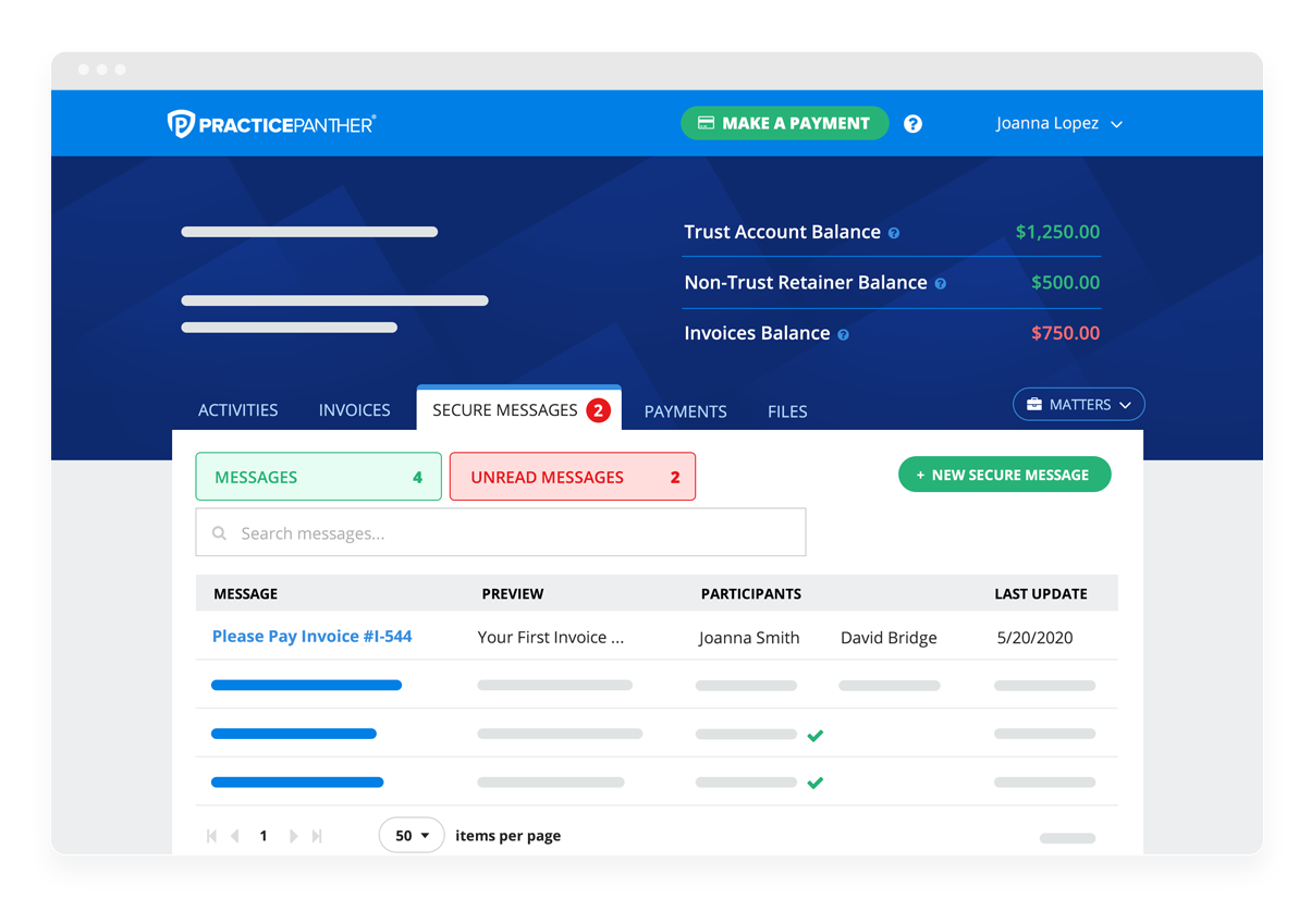 PracticePanther client portal