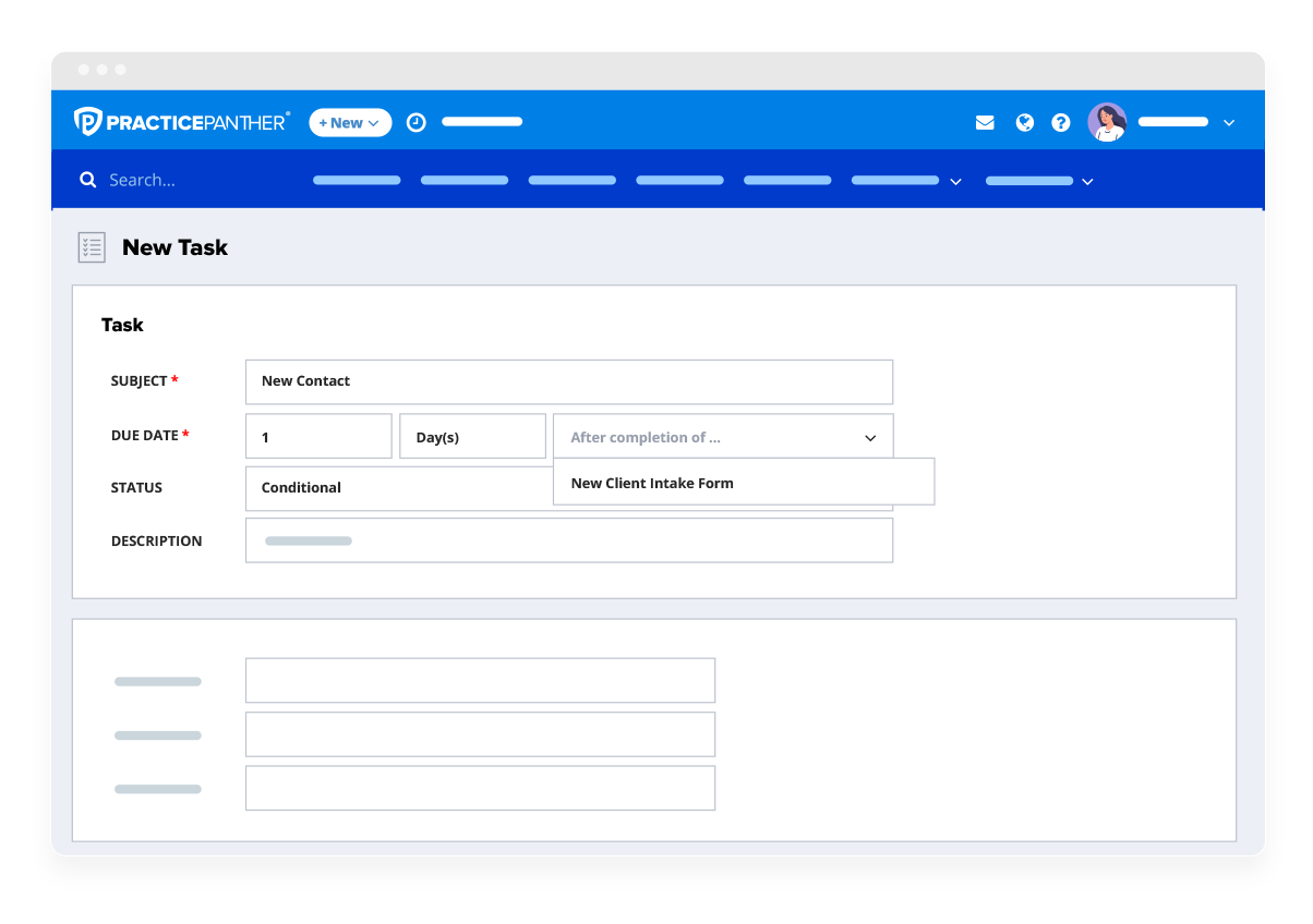 PracticePanther conditional workflow